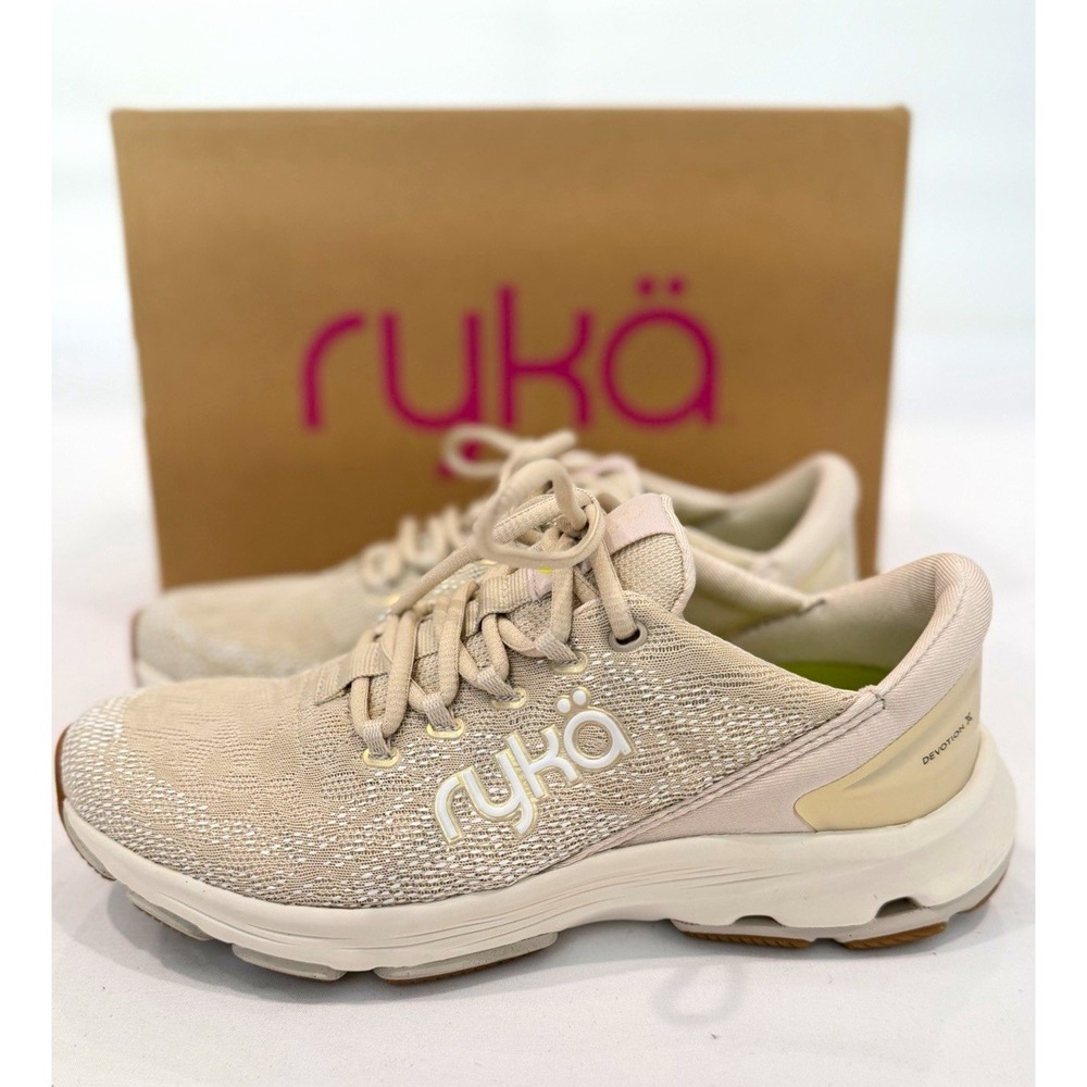 Ryka Devotion X Womens 6.5 Beige Low Top Lace-Up Walking Sneaker shoes comfort